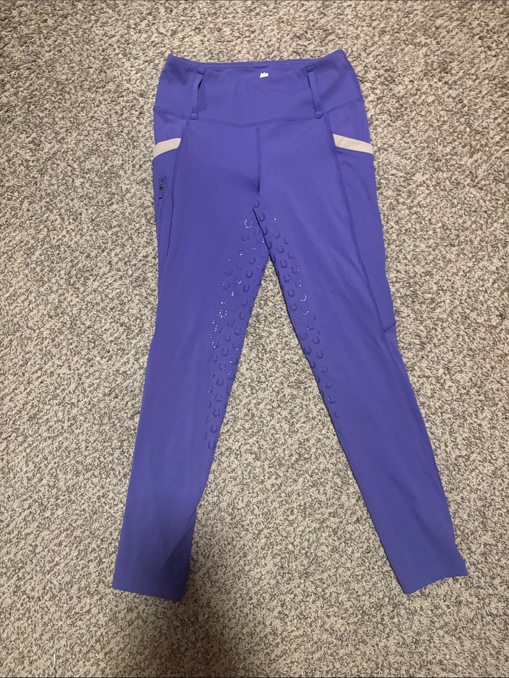 Purple Girls High-Waist Horseback Riding Leggings